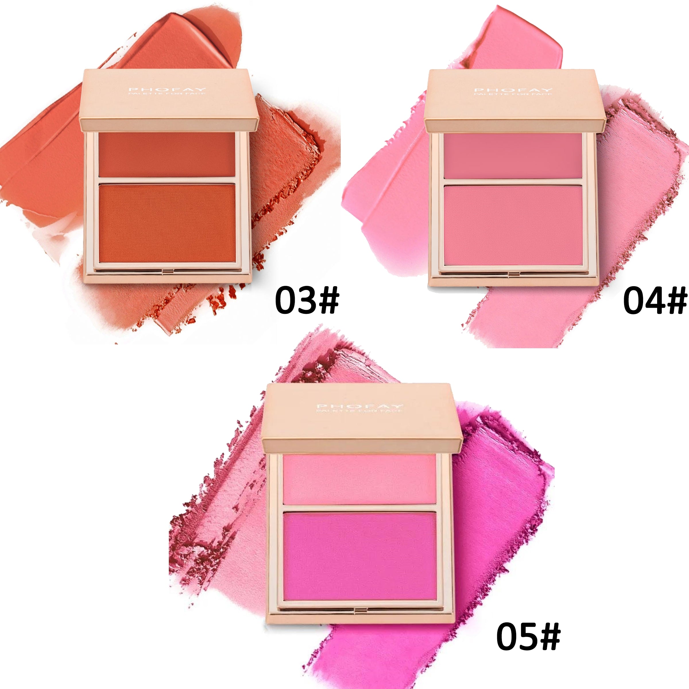 PHOFAY Double - Take Cream & Powder Blush Duo - 4 - CJ - 1PCS - Set10 - CJCZ204749124XC