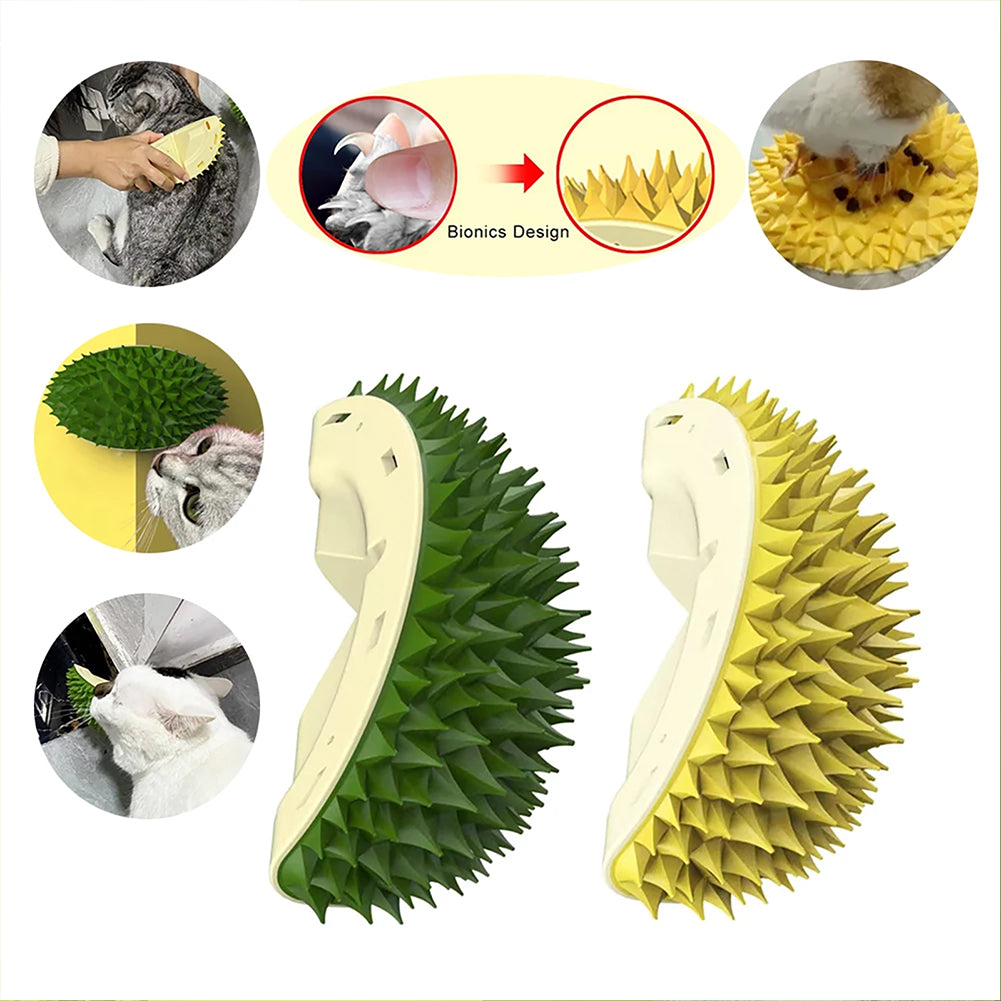 Durian Cat Brush, Dog Cat Self Groomer, Wall Corner Scratcher Massage Combs Durian Shape Molars Eat Slowly Toys Multifunctional Scratch Massager Tool Pets Clean Teeth Healthy Toys - 5 - CJ