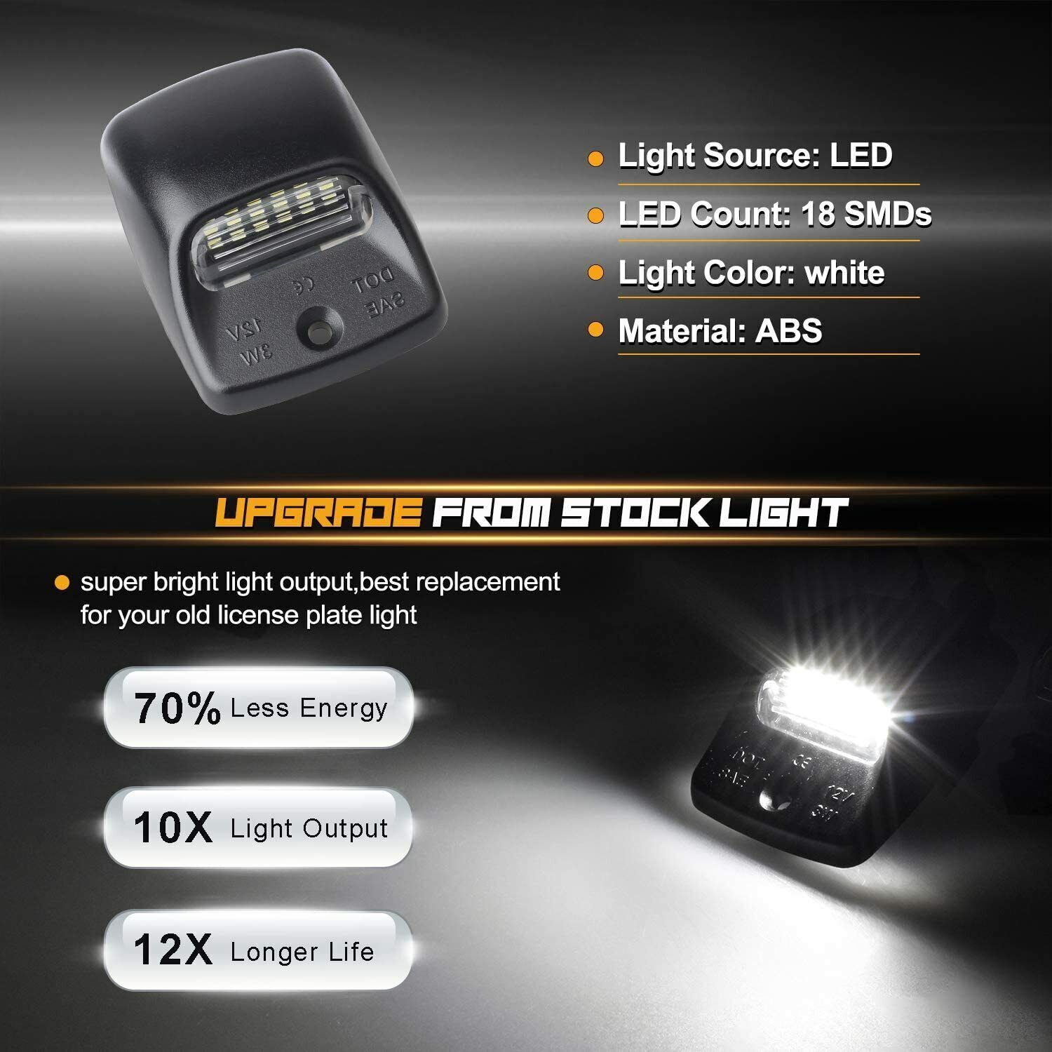 White LED Tag License Plate Light Bulbs Assembly Kit - 5 - CJ