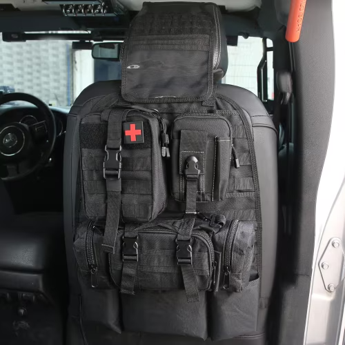 Universal Tactical Vehicle Back Seat Organizer With 3 Detachable Pouches - 5 - CJ