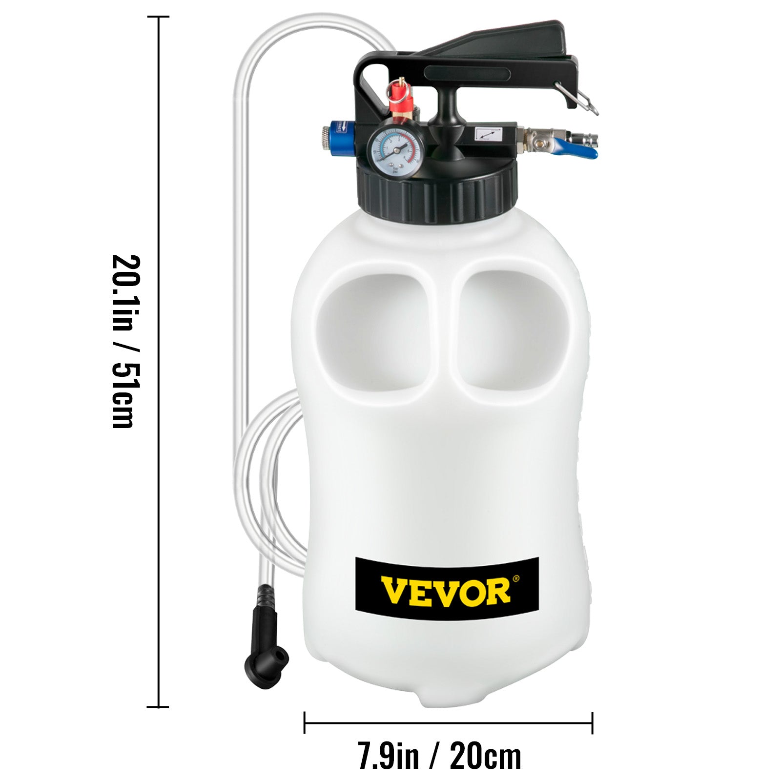 VEVOR Transmission Fluid Pump 2 Way Manual ATF Refill System Dispenser, Oil And Liquid Extractor 10 Liter Large Capacity, Automatic Transmission Fluid Pump Tool Set With 14 Pieces ATF Filler Adapters - 5 - cjdropshipping