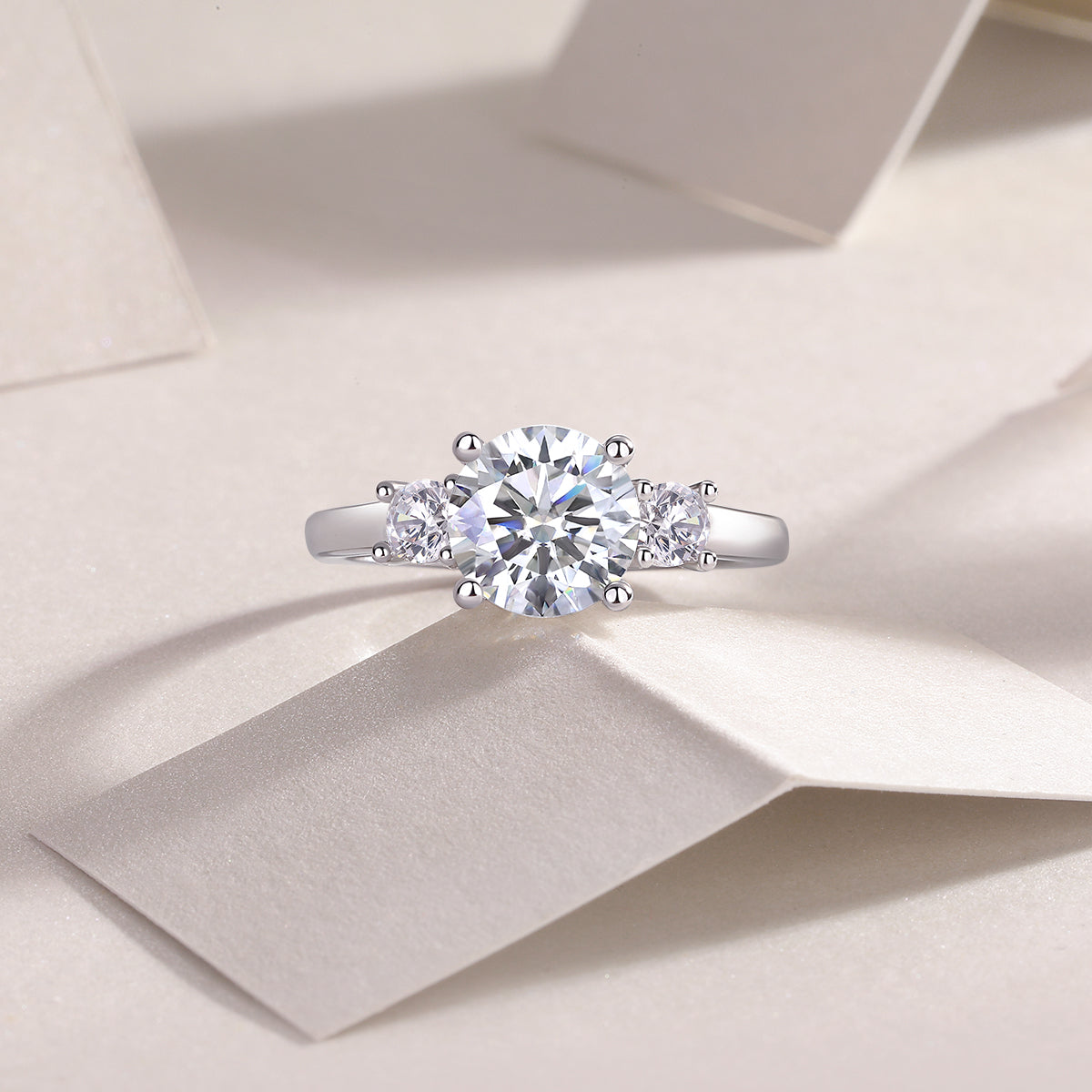 1Large Diamond Ring Luxury Fashion Set Moissanite Silver Ring Prohibit TikTok sales - 5 - CJ