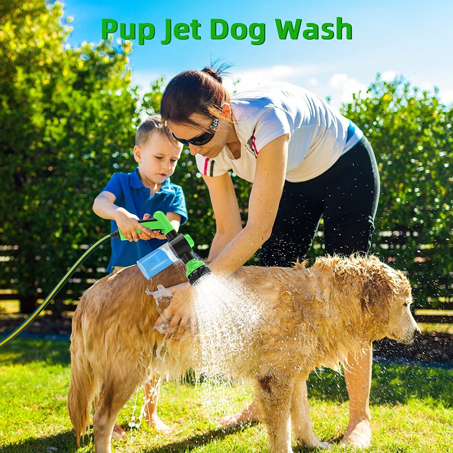 Pet Dog Wash Outdoor, High - Pressure Pet Shower Sprayer Dog Shower Brush And Pet Grooming Comb For Watering Flowers, Car Washing, Pet Bathing - 5 - CJ