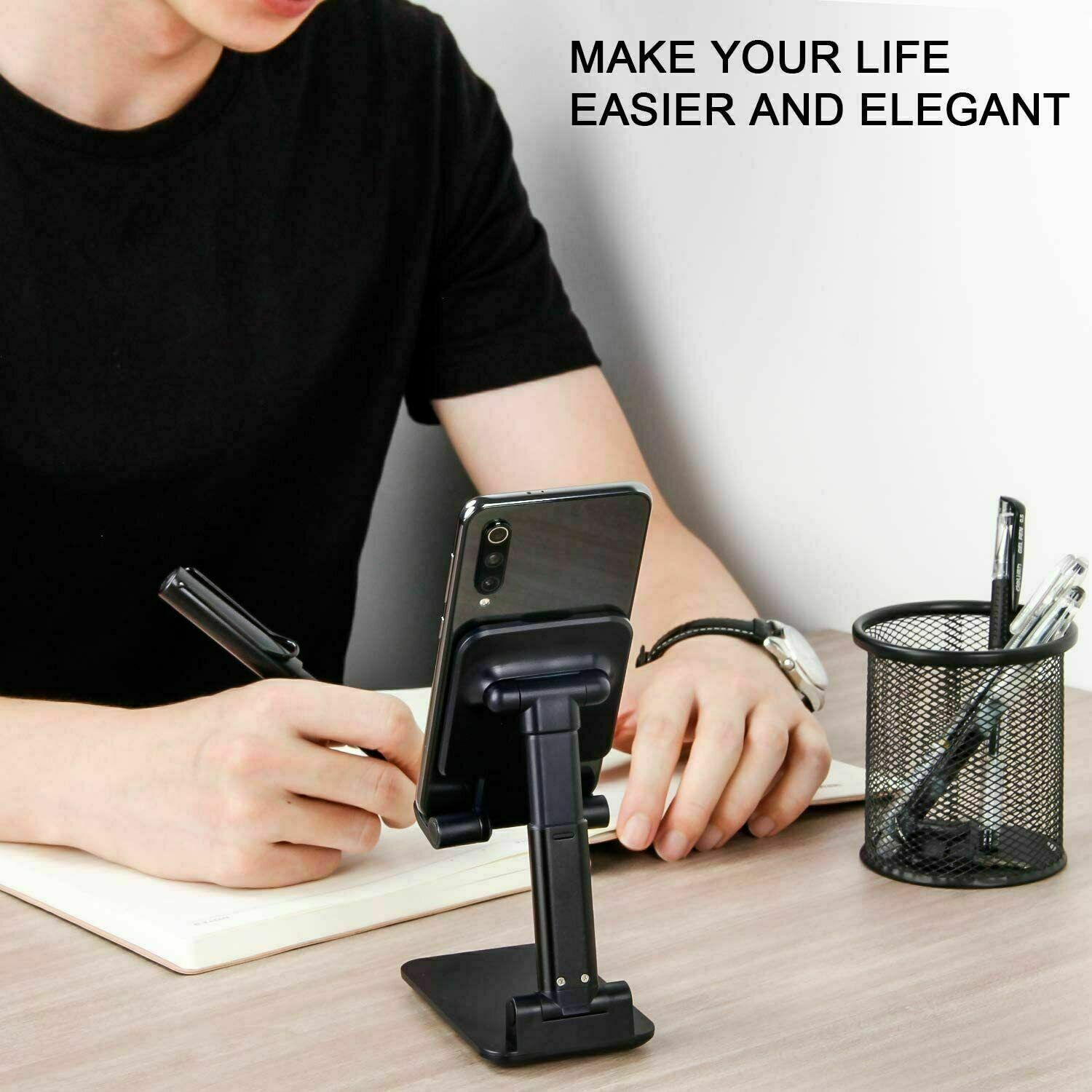 Cell Phone Stand Tablet Mount Fordable Desktop Holder Cradle Dock Mobile Phone Phone Holder Stand, Desktop Cell Phone Holder For IPad Tablet Desk Holder - 5 - CJ