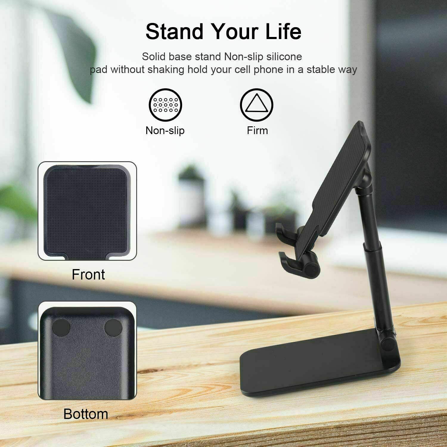 Cell Phone Stand Tablet Mount Fordable Desktop Holder Cradle Dock Mobile Phone Phone Holder Stand, Desktop Cell Phone Holder For IPad Tablet Desk Holder - 5 - CJ