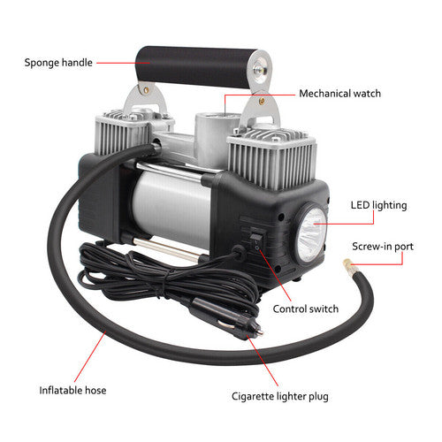 12V 150PSI Car Air Compressor Portable Tyre Deflator Inflator 4WD Car Truck - 5 - CJ