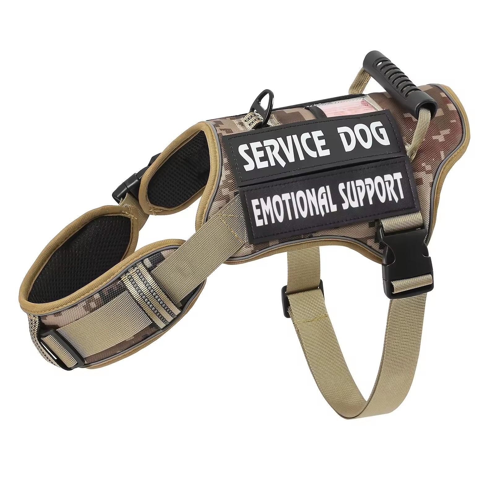 Tactical Service Dog Harness With Handle, No - Pull Adjustable Reflective Pet Vest Harness For Easy Walking And Training - 5 - CJ