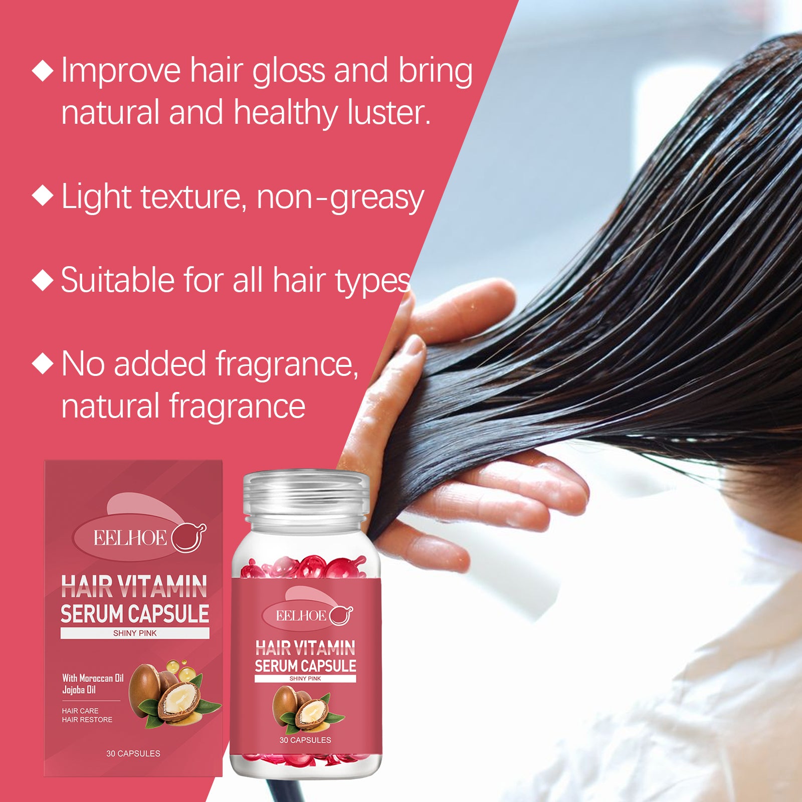 EELHOE Hair Oil Care Capsules - Relieve Dry, Frizzy, Split Ends For Smooth Hair Care Hair Oil. - 5 - CJ