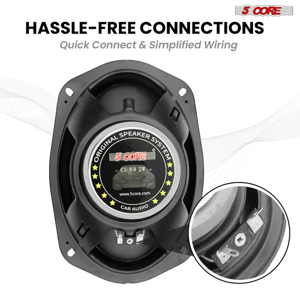 5Core 6x9 Car Speaker 800W 4Ohm 2 Way Coaxial Speaker W Super Tweeter Universal Fit For Vehicle - 5 - cjdropshipping
