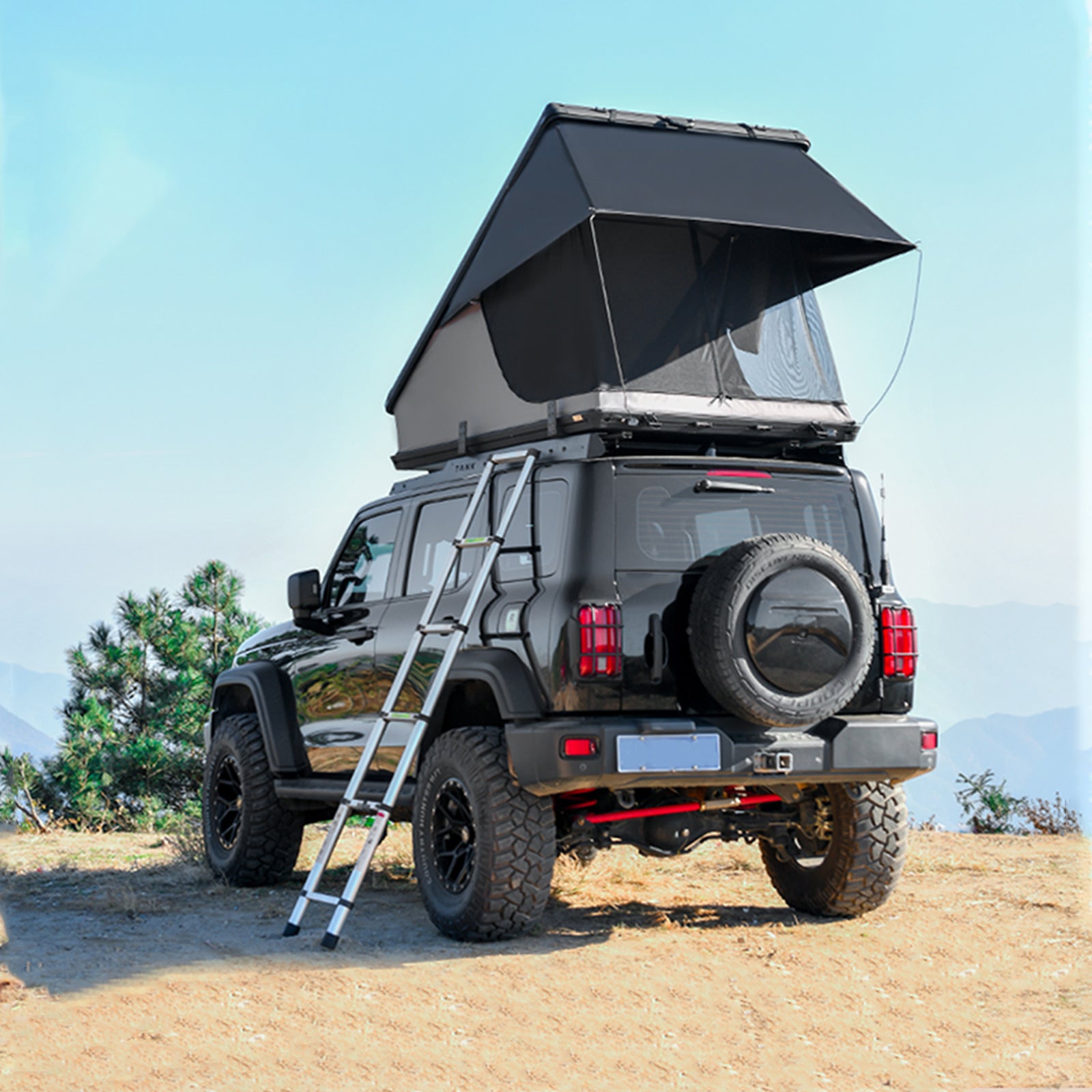 Roof Top Tent Hardshell Rooftop Tent For Van SUV Truck Car Overland Tent Camping For 2 - 3 Person With Ladder - 5 - cjdropshipping