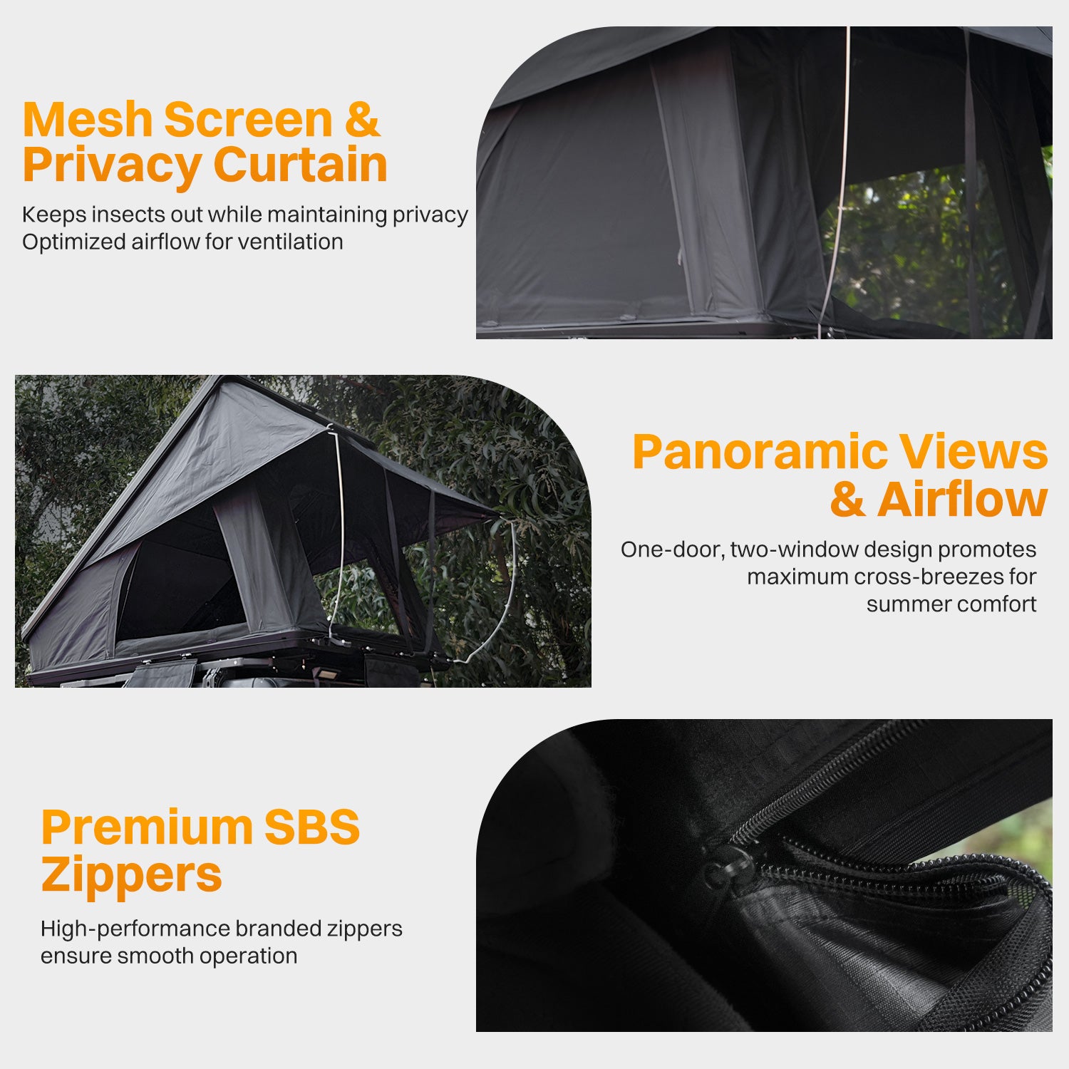 Roof Top Tent Hardshell Rooftop Tent For Van SUV Truck Car Overland Tent Camping For 2 - 3 Person With Ladder - 5 - cjdropshipping