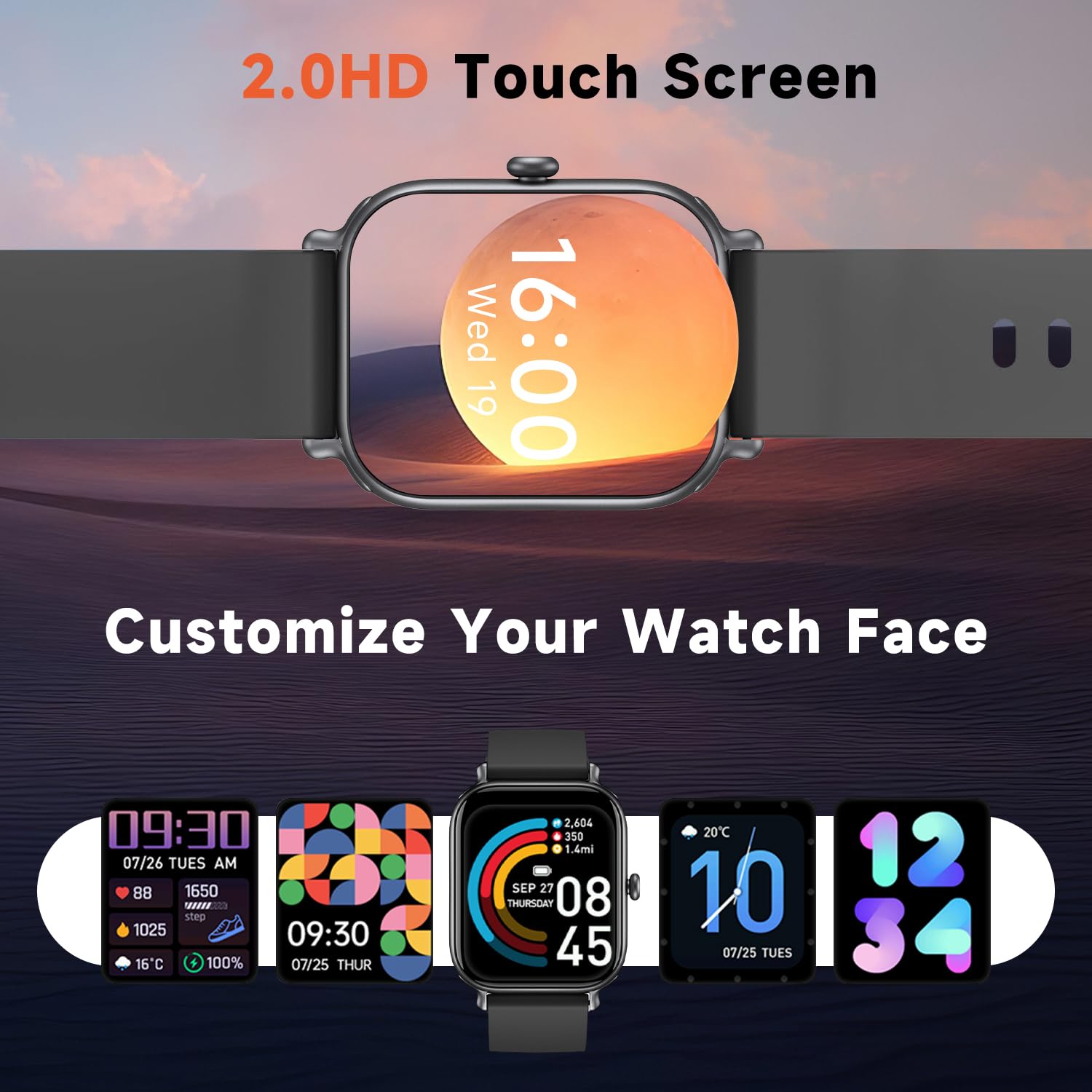 2.0 Inch HD - Fashion Smartwatch Bluetooth Talking, IP68 Showerproof Mental Health Tracker, Anxiety Relief Fitness Tracker - 5 - CJ
