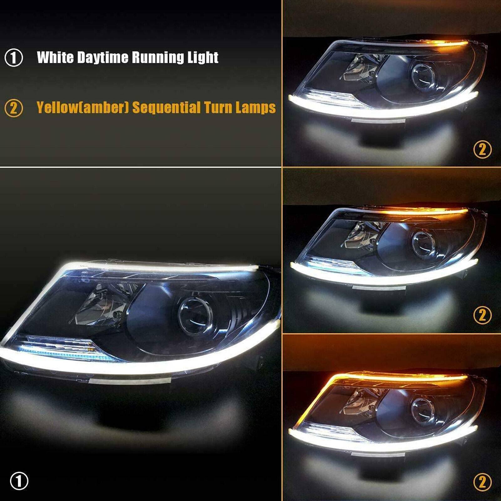 2x Auto LED Blinker Dynamische Streifen DRL Scheinwerfer Tagfahrlicht Lampe 60cm - 5 - CJ