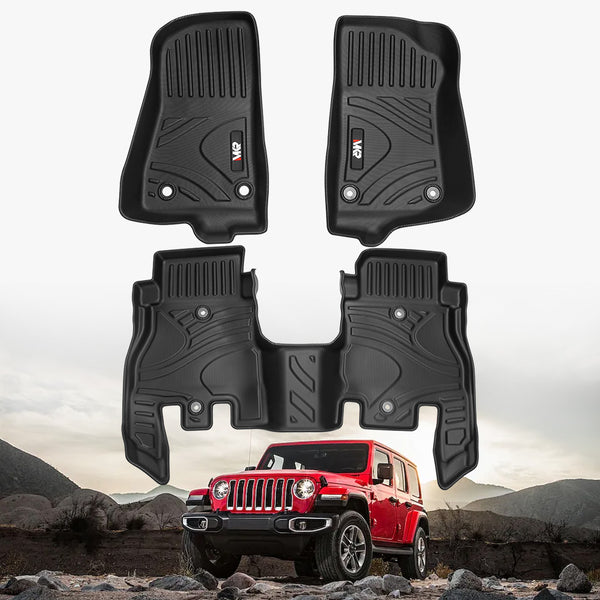 MKR Waterproof And Stain - resistant TPE Car Floor Mats Black 3 PCS For Jeep Wrangler JL 2018 4 Doors Model Not Fit For Jeep Wrangler JK Or 4XE - 5 - cjdropshipping