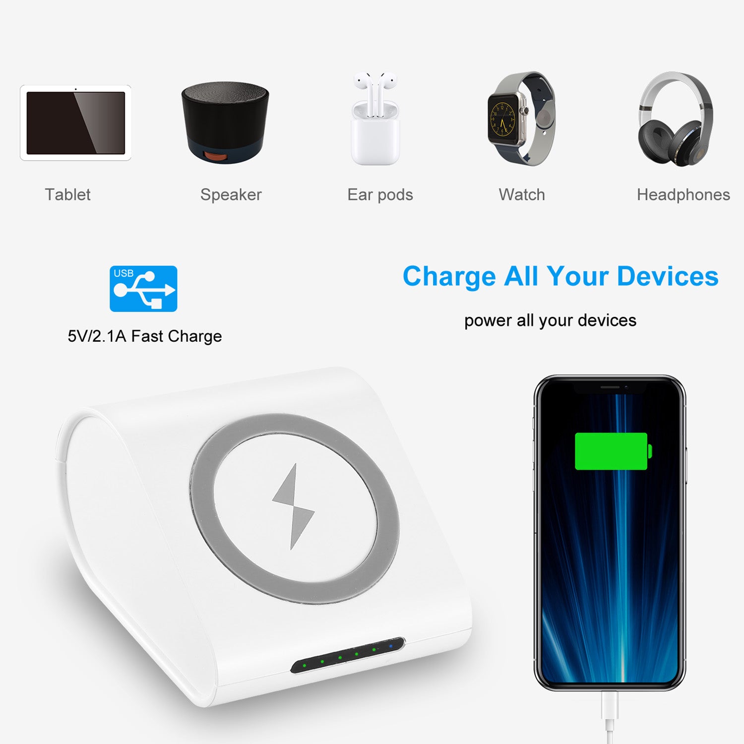 1Pc 10400mAh Qi Wireless Charging Power Bank For IOS Phone XS MAX XR Galaxy S10 S9 Note 9 - 5 - CJ