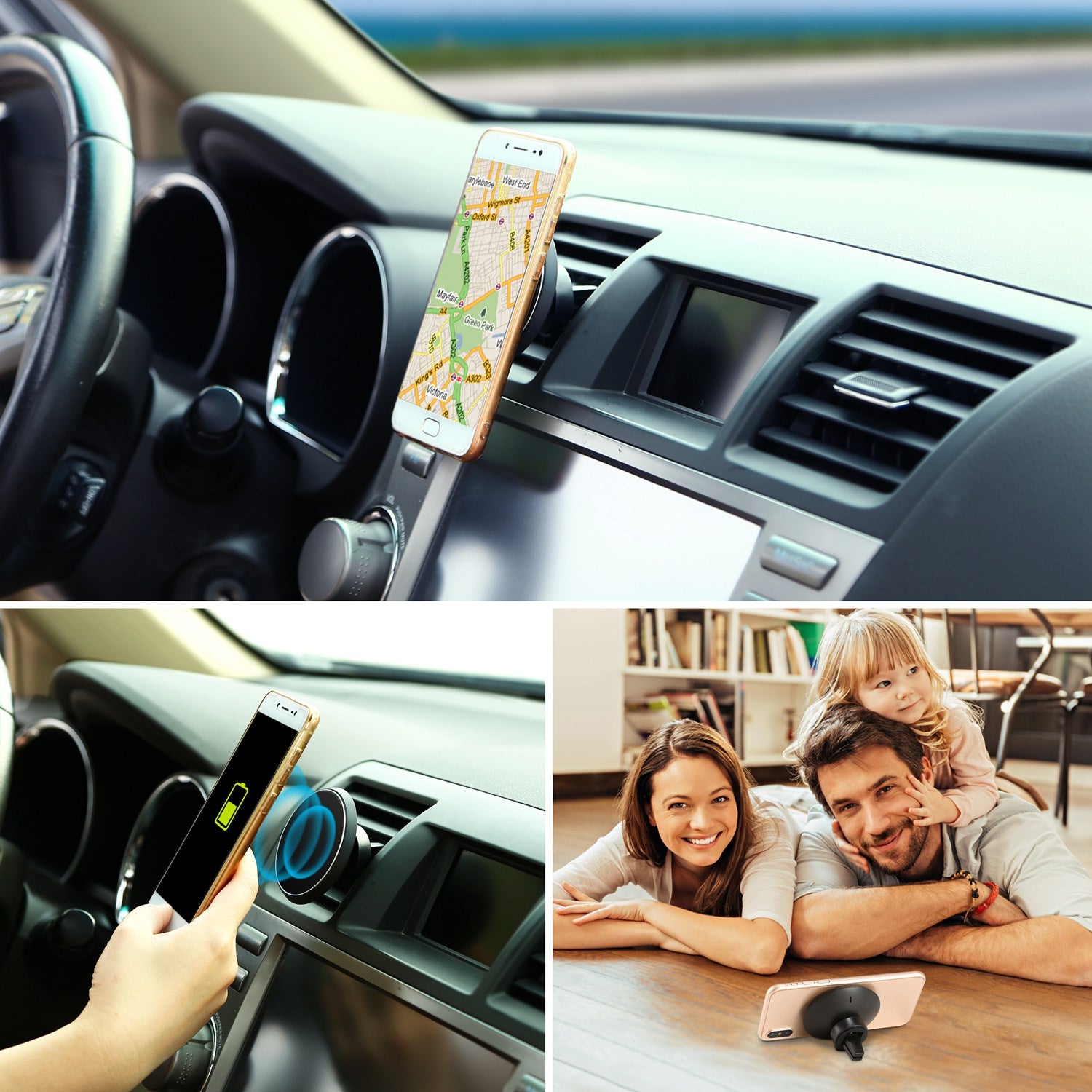 1Pc Magnetic Qi Wireless Car Charger Car Phone Charger For IOS Phone XS MAX XR Galaxy S10 S9 Tablet GPS Device - 5.0 - CJ