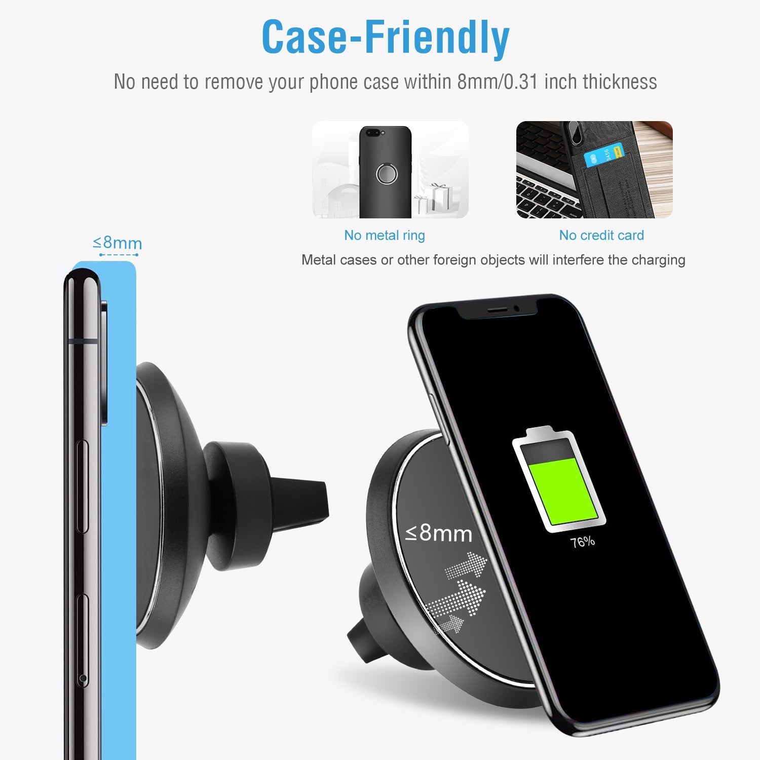 1Pc Magnetic Qi Wireless Car Charger Car Phone Charger For IOS Phone XS MAX XR Galaxy S10 S9 Tablet GPS Device - 5.0 - CJ