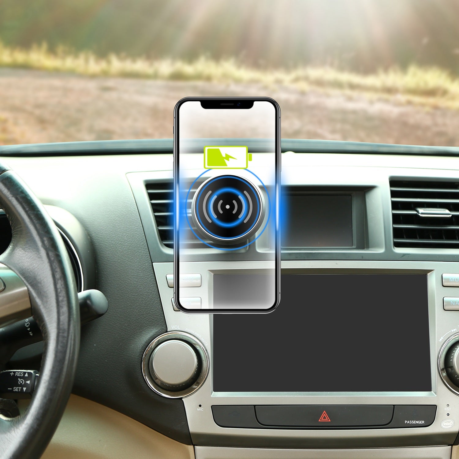 1Pc Magnetic Qi Wireless Car Charger Car Phone Charger For IOS Phone XS MAX XR Galaxy S10 S9 Tablet GPS Device - 5.0 - CJ