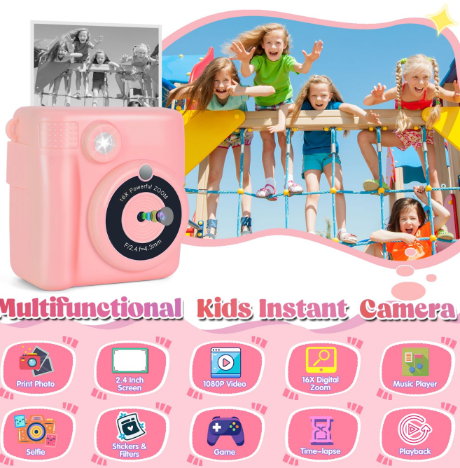 Children's Polaroid Camera, Will Spit Photos Of Children's Camera, Parent - child Interaction Gods, Mini Portable, Birthday Holiday Gift First Choice - 5.0 - CJ