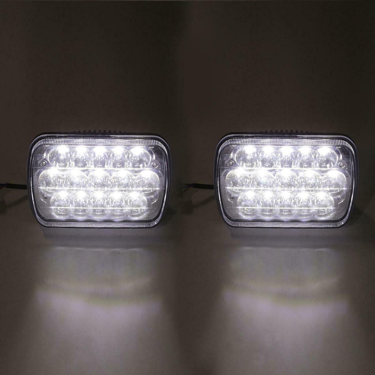 2Pcs 7x6 LED Headlight Headlamp Sealed Beam DRL For Wrangler JK TJ CJ LJ - 5 - cjdropshipping