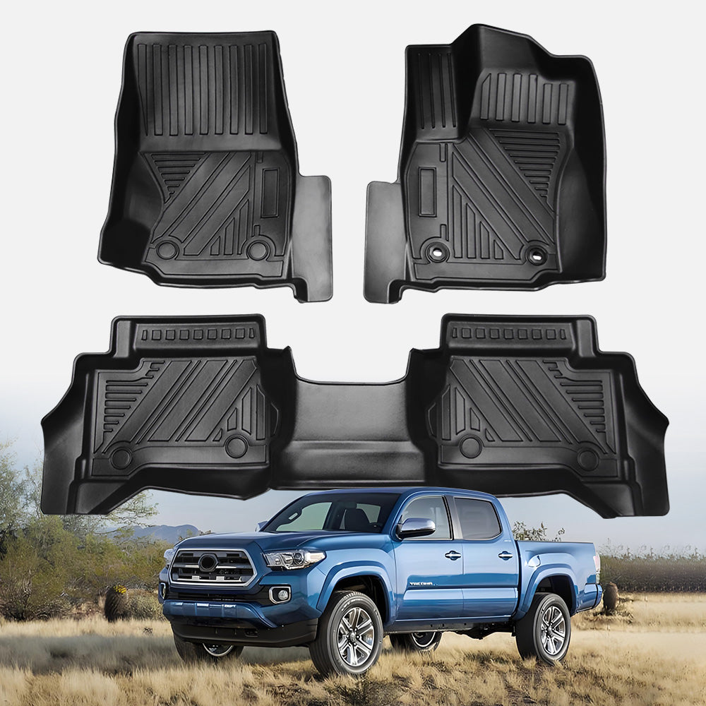 All Weather TPE Floor Liner Floor Mats Compatible With Tacoma 2024 Auto Accessories - 5 - CJ