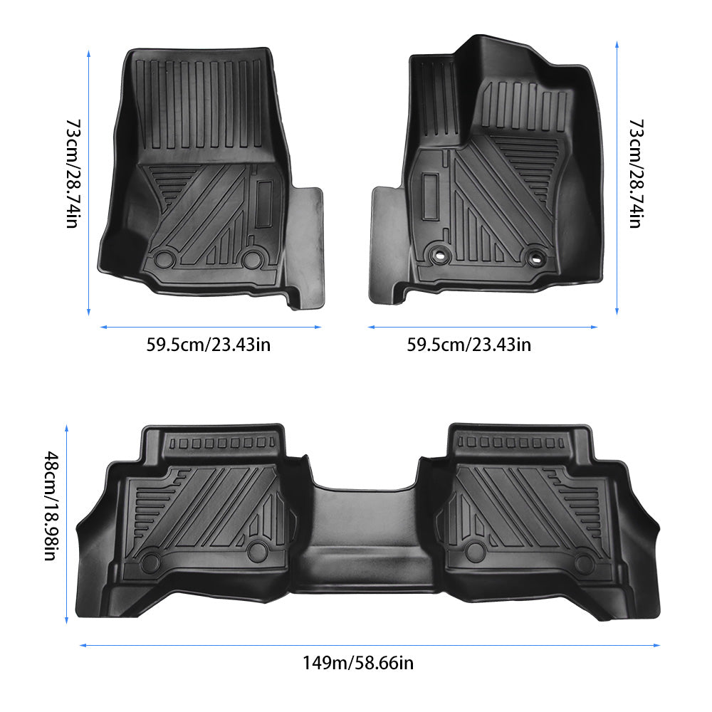 All Weather TPE Floor Liner Floor Mats Compatible With Tacoma 2024 Auto Accessories - 5 - CJ
