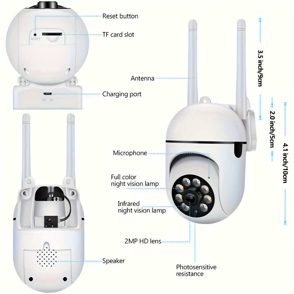 360 Wireless Camera Outdoor WiFi Night Vision Cam HD 1080P Home Security System - 5 - CJ