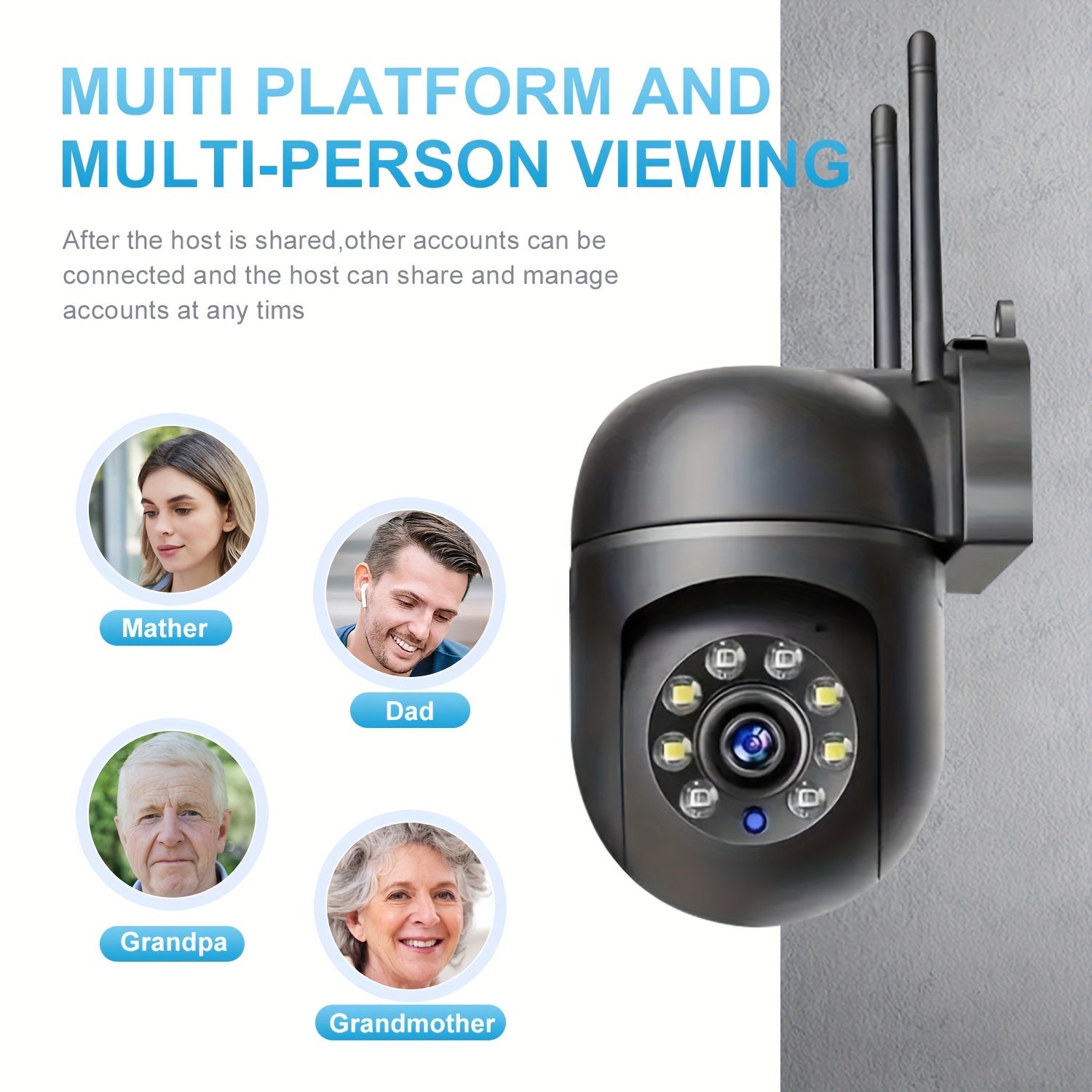 360 Wireless Camera Outdoor WiFi Night Vision Cam HD 1080P Home Security System - 5 - CJ