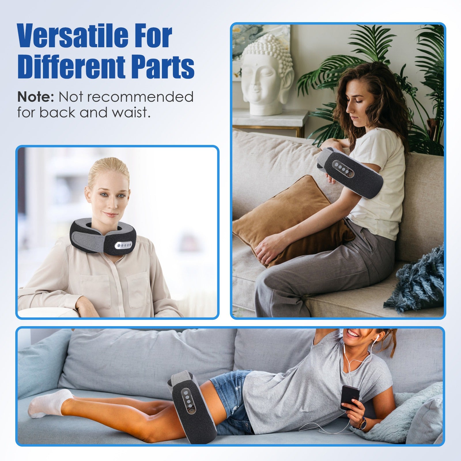 1Pc 2 In 1 Neck Massager Pillow With Heat Electric Memory Foam Travel Pillow Shiatsu Neck Massager With 3 Speeds Timer For Home Office Travel - 5 - CJ