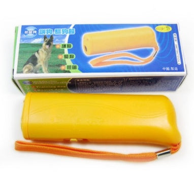 3 - in - 1 Anti Barking Dog Training Device Ultrasonic Dog Training Repeller LED Flashlight - 0 - CJ - Yellow - CJJJCWGX00011 - Yellow