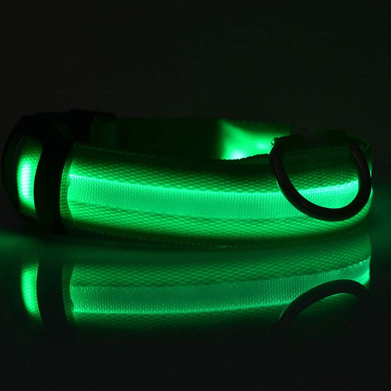 Nylon LED Pet Dog Luminous Collar Night Safety Flashing Glow in Dark Dog Cat Leash Adjustable Pet Supplies - 0 - CJ