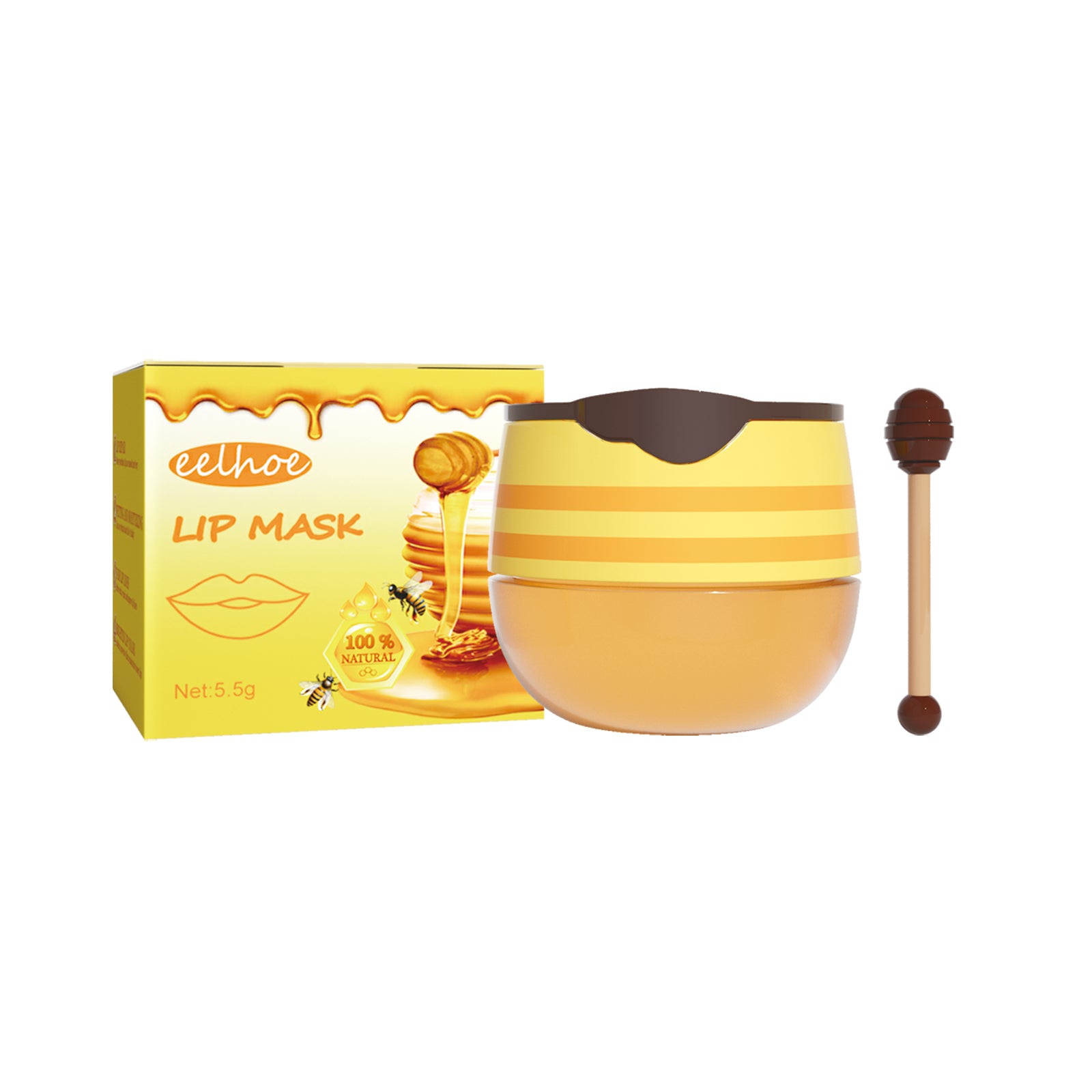 EELHOE Honey Lip Mask Moisturizing Exfoliating Lip Care Bee Lipstick - 5 - CJ