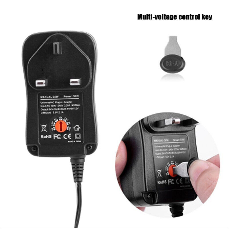 Universal 3 - 12V Adjustable Voltage Adaptor Charger USB AC DC Power Supply Adapte - 5 - CJ