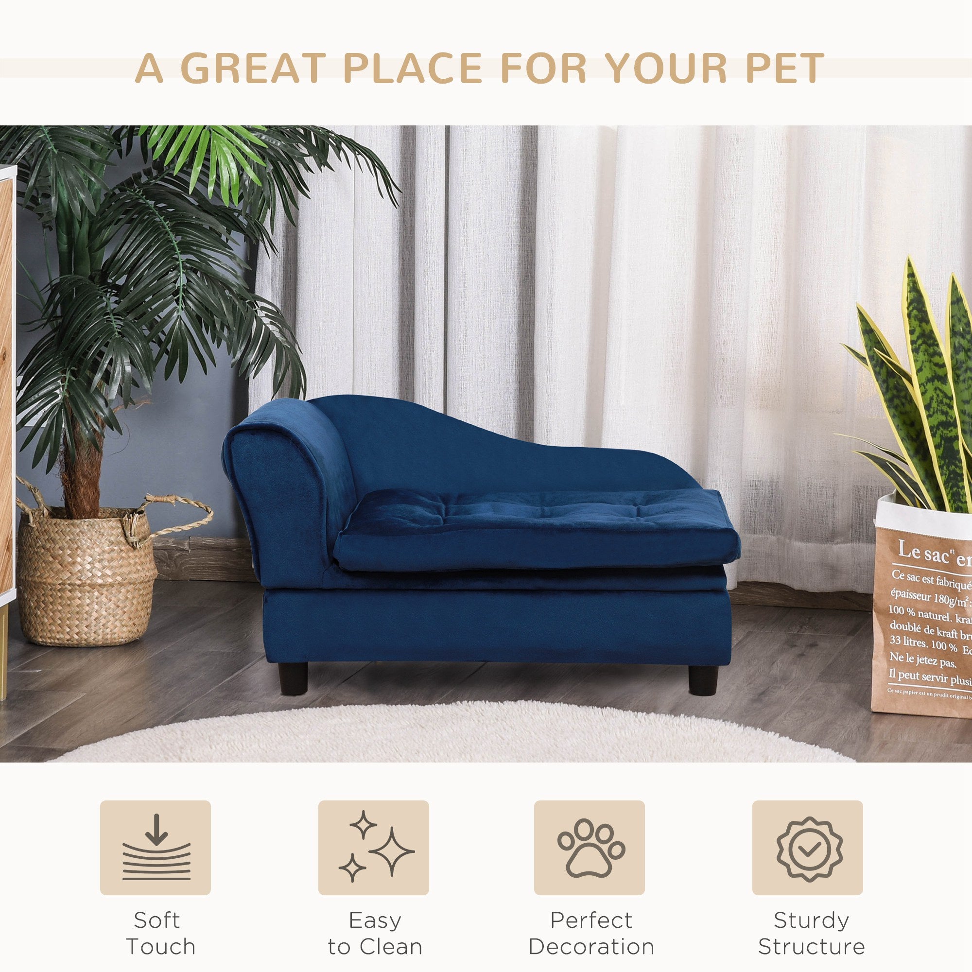 Luxury Small Dog Bed With Hidden Storage - 5 - CJ