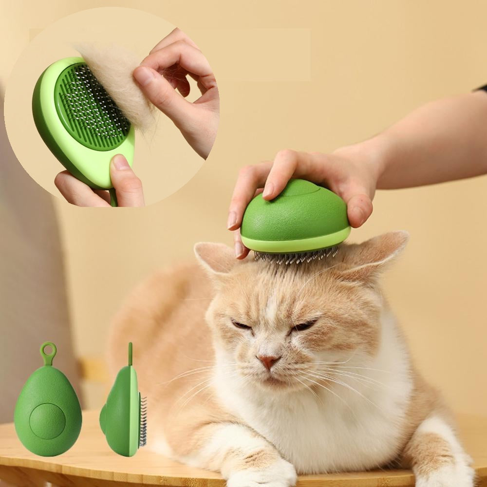 Creative Cat Grooming Comb Portable Massage Brush One - Button Remove Floating Hair Scraper Cats Dogs Pet Self Cleaning Tool Accessories - 5 - CJ