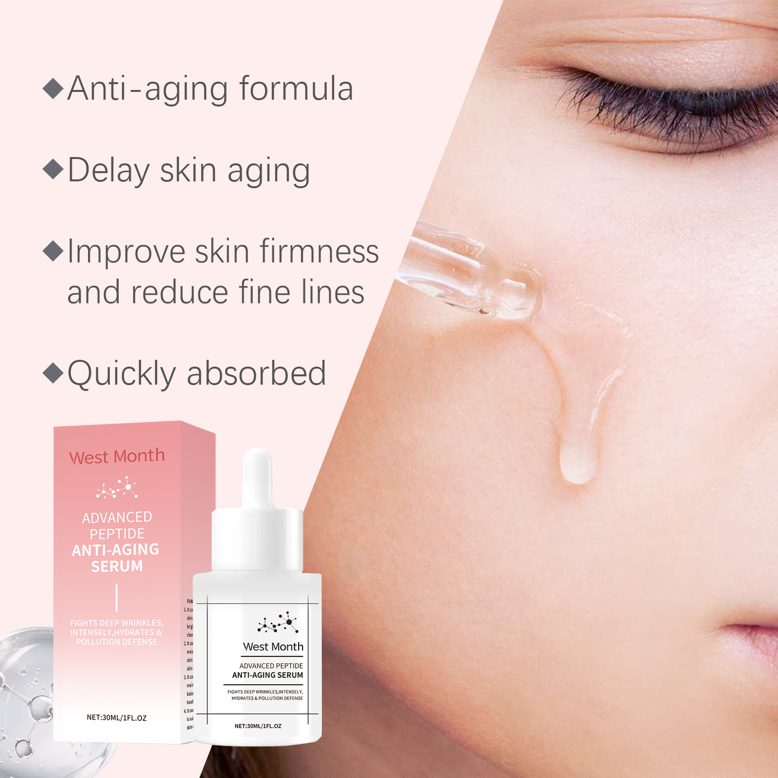 West&Month Facial Essence Moisturizes Delicate Skin, Rejuvenates Young And Rejuvenates Hydrating Essence - 5 - CJ