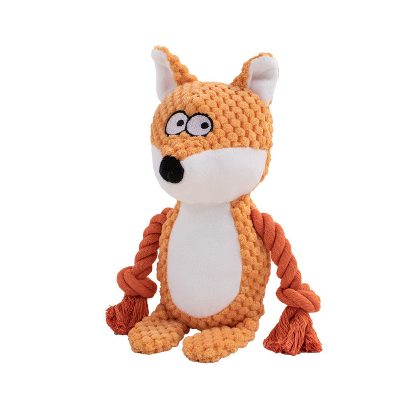 Pet Plush Sound Cotton Rope Toys Interactive Tug Of War Training Item Creative Dog Toy Pet Training Dog Supplies - 0 - CJ