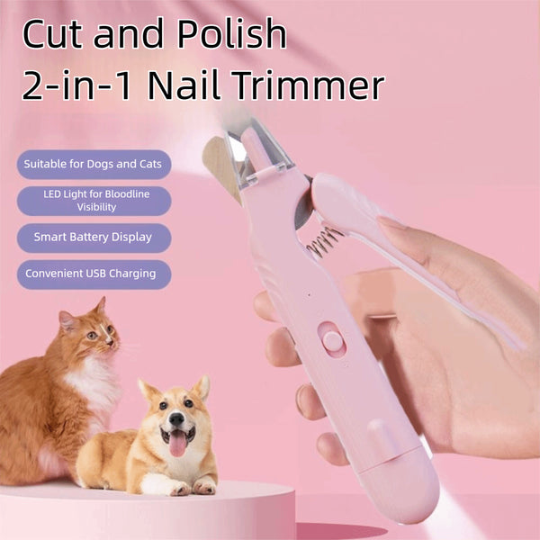 2 In 1 Pet Nail Clippers With Led Light Dog Cat Special Blood Line Scissors Multifunction Animals Paw Nail Trimmer Pet Supplies - 0 - CJ