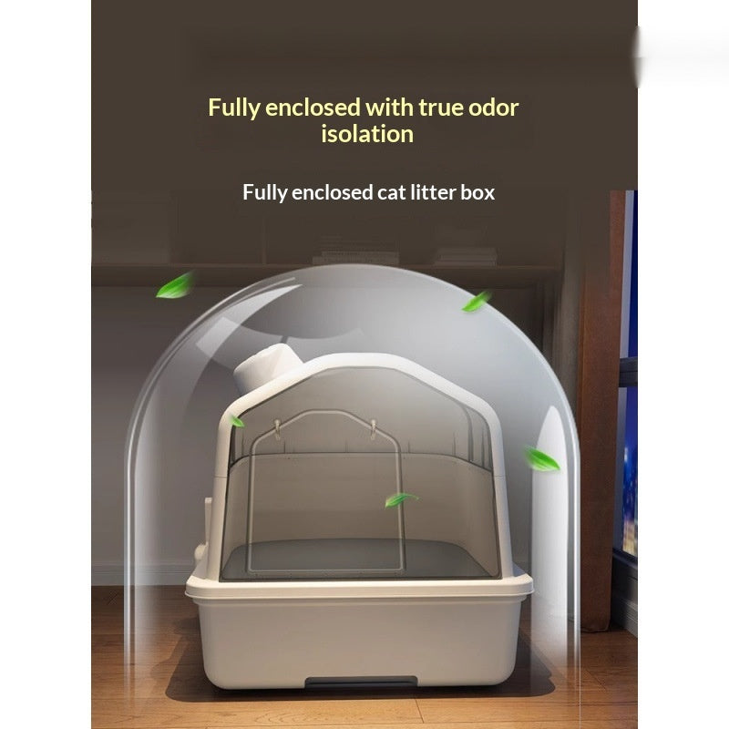 Fully Enclosed Odor Proof Litter Box For Cats - 0 - CJ