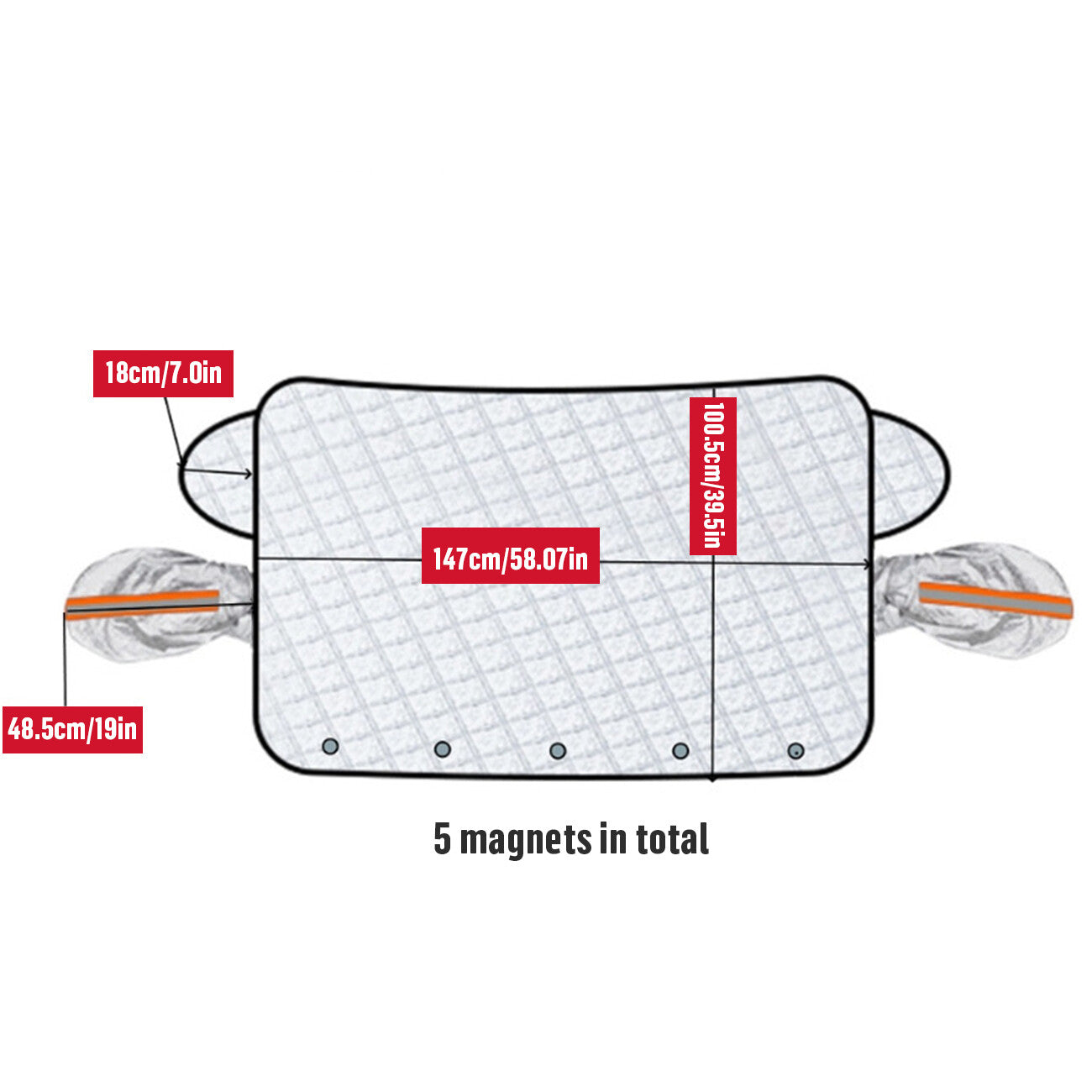 Universal Car Windshield Snow Cover Magnetic Winter Ice Frost Guard Protector - 5 - CJ