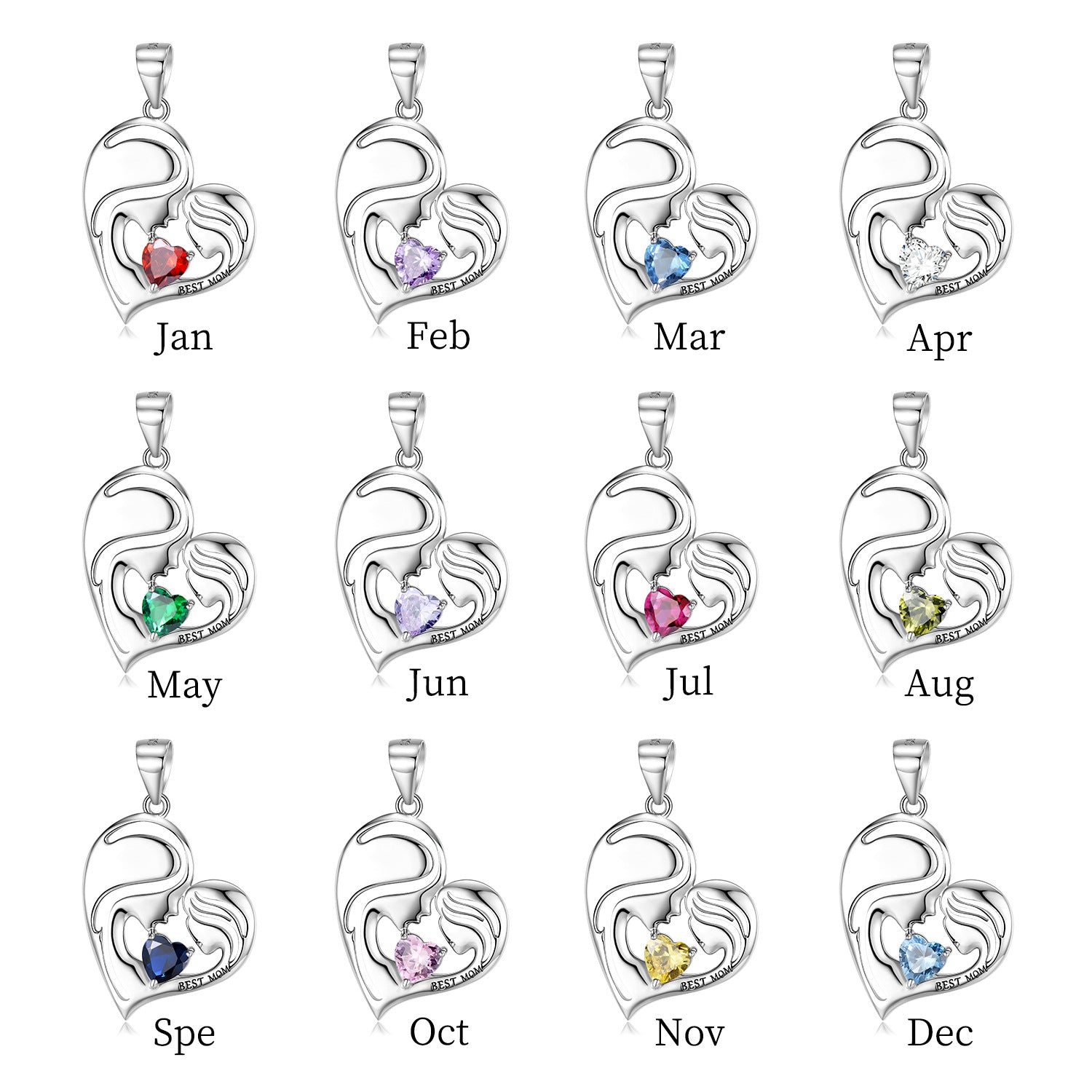 S925 Sterling Silver Best Mom Necklace Mother's Day Series Necklace - 4 - CJ