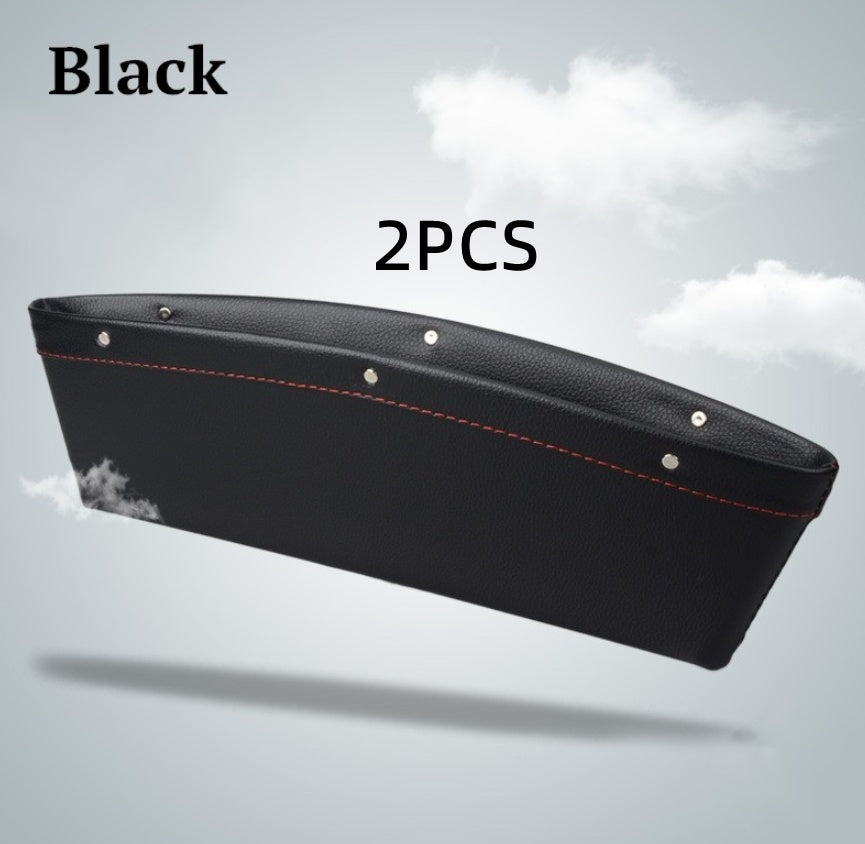 Car Organizer Box Caddy Catcher PU Leather Seat Gap Storage Bag - 0 - CJ - Black - 2pc - CJQCNBQC00006 - Black - 2pc
