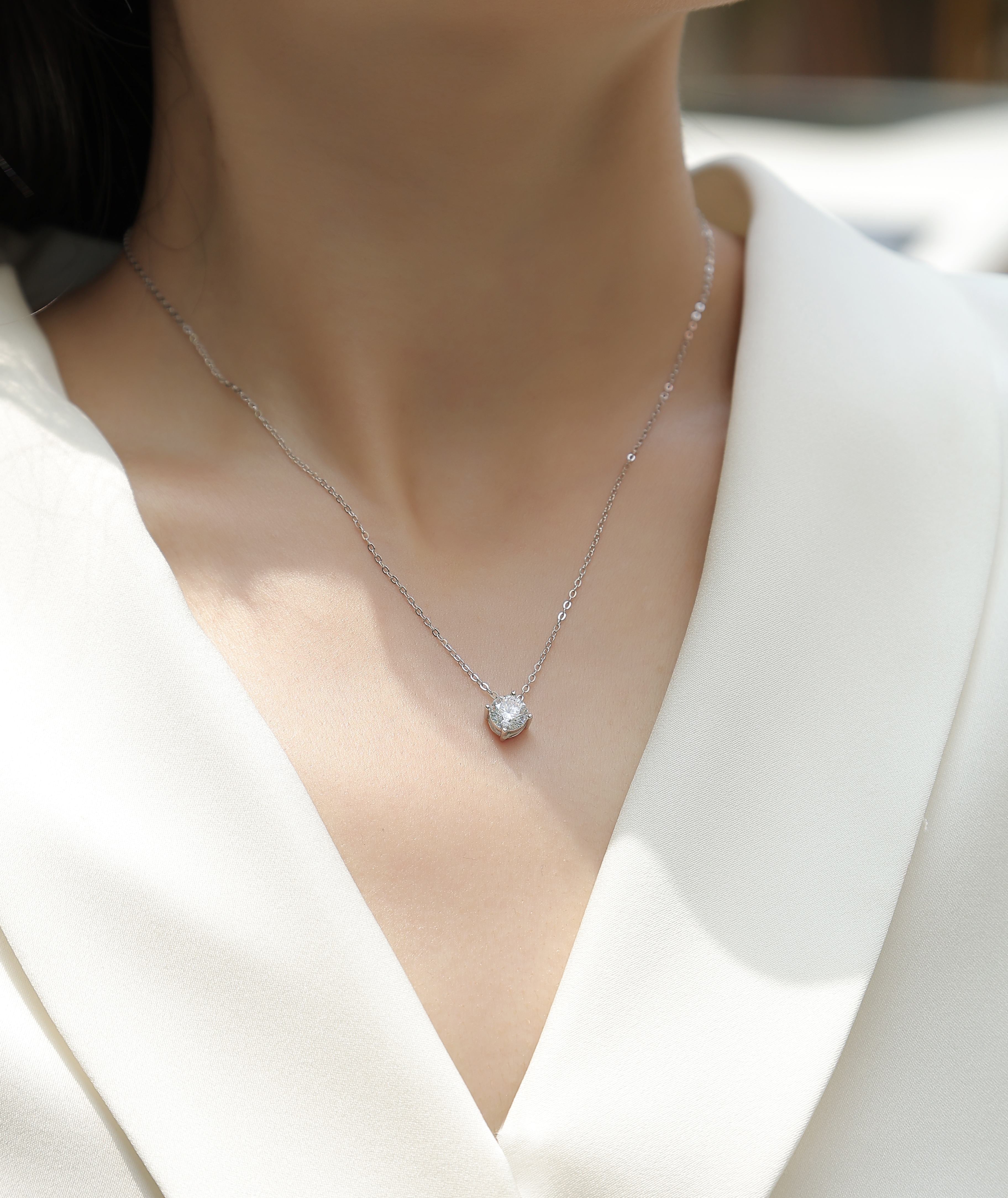 1True Heart - A Fashionable And Luxurious Diamond Jewelry Pendant Set With 1 - carat Moissan Diamond S925 Sterling Silver Prohibit TikTok sales - 5 - cj