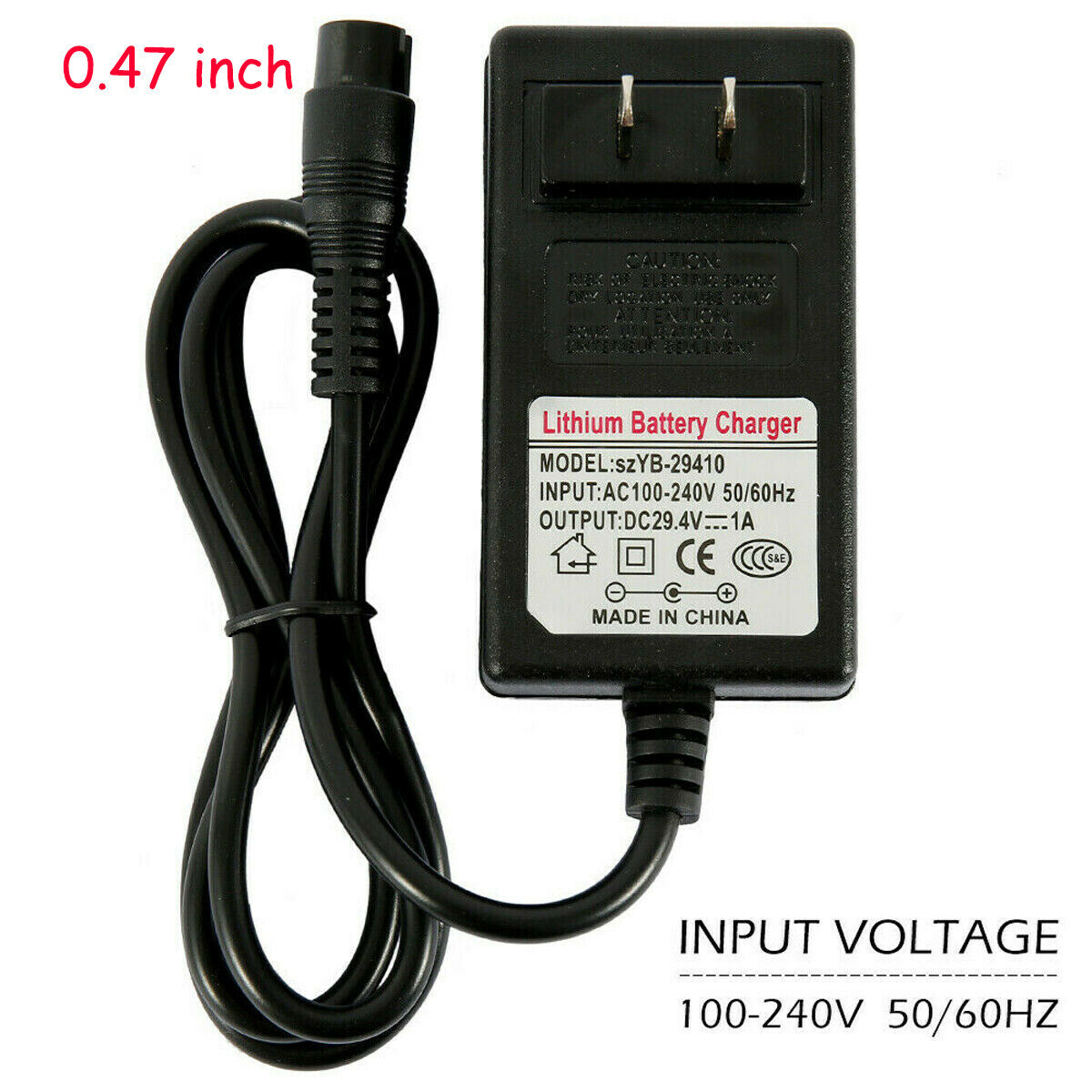 Charger, Balance Car, 3 - hole, 24V 1A, US Standard - 5 - CJ