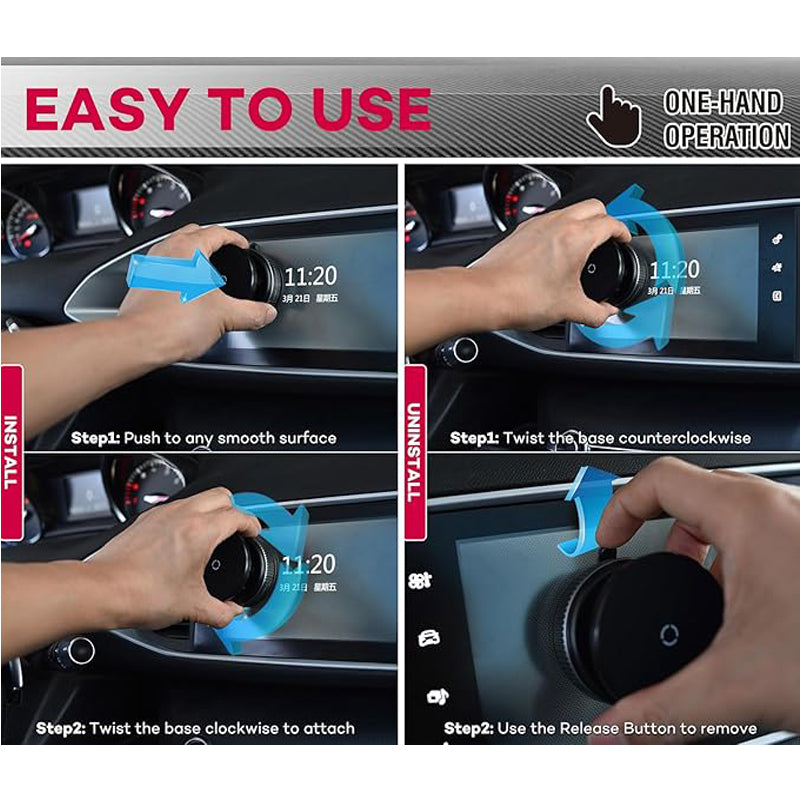 Car Phone Holder, Upgraded 360Adjustable Vacuum Suction 20X Magnets - 5 - CJ
