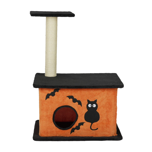 Halloween Cat Tree, Cat Tower Cat Tree For Indoor Cats With Spacious Cat Condo, Large Platform, Sisal Scratching Post, Orange & Black - 5 - cjdroshippping
