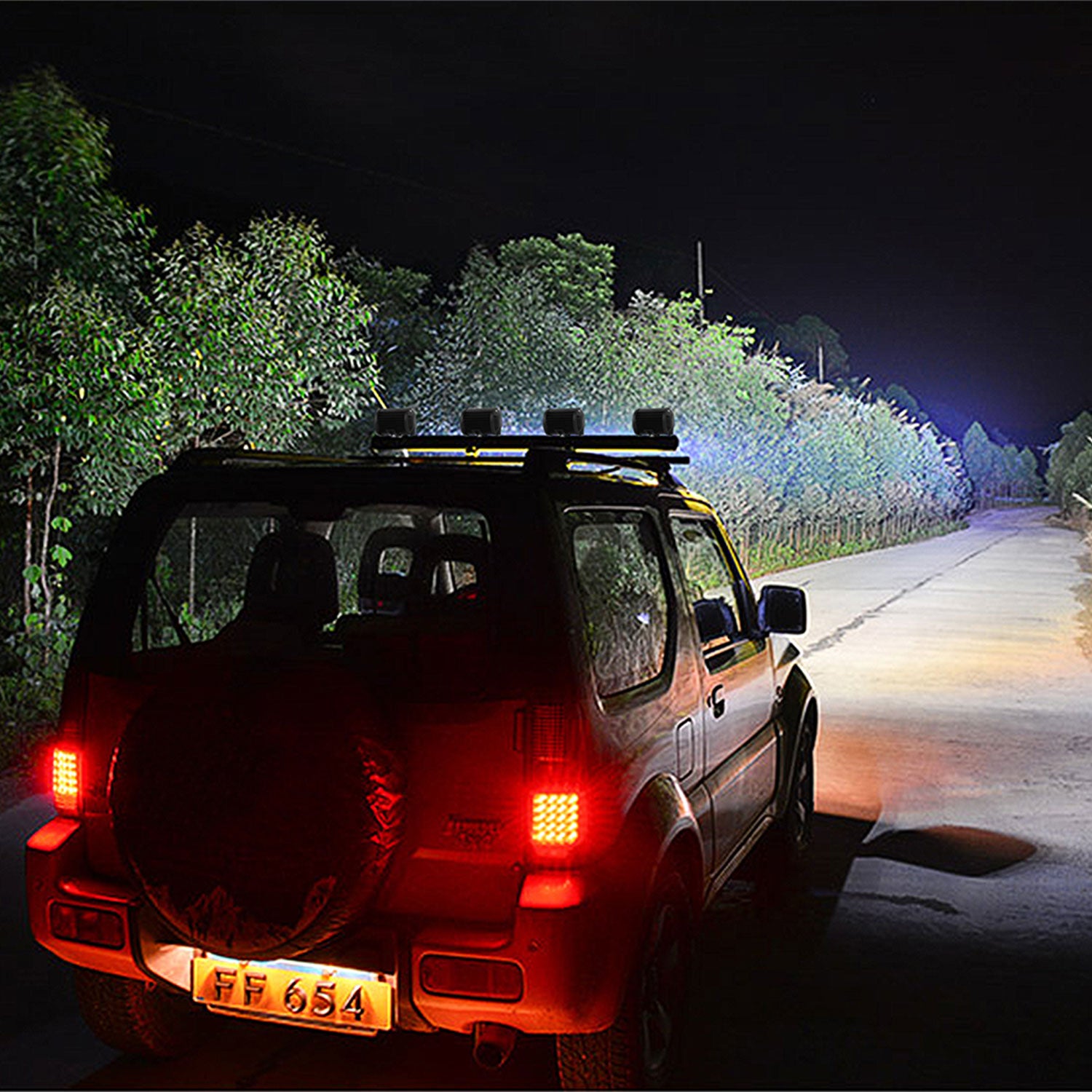 4 PCS 4in 18W Driving Lamp Dual Row LED Waterproof Spot Light Pod Cube Light - 5 - cjdropshipping