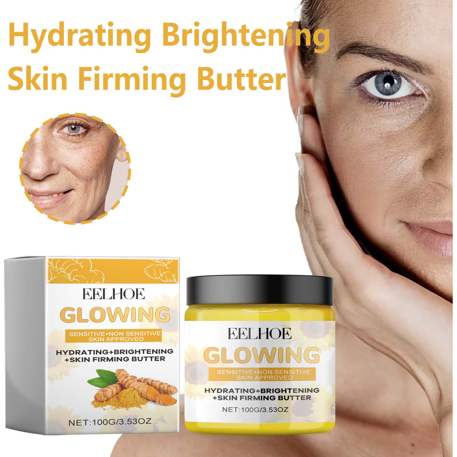 EELHOE Turmeric Moisturizing Cream Nourishes The Facial Skin Barrier, Hydrates And Moisturizes The Skin, And Is A Daily Moisturizing Cream - 5 - CJ