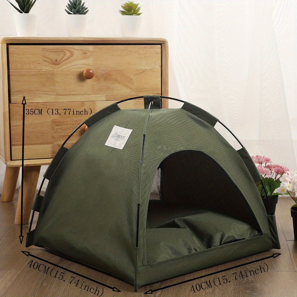 Cat Tent Bed With Removable Non - Slip Soft Pad, Portable Pet Tent Cave For Cats And Small Dogs Kitten Breathable Self - Cooling Pet Mat For Dogs And Cats - 5 - CJ