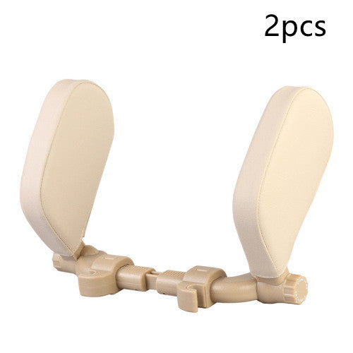 Car headrest pillow Sleep Adjustable Side Car Soft Travel Seat Headrest Auto Leather Support Neck Pillow Cushion car accessories - 0 - CJ - Beige Leather 2pcs - CJQCQCQC00615 - Beige Leather 2pcs